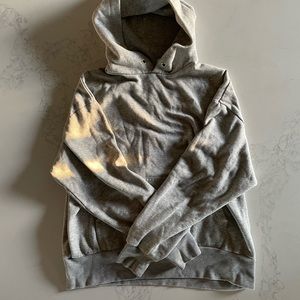 DIVIDED GREY COTTON HOODIE